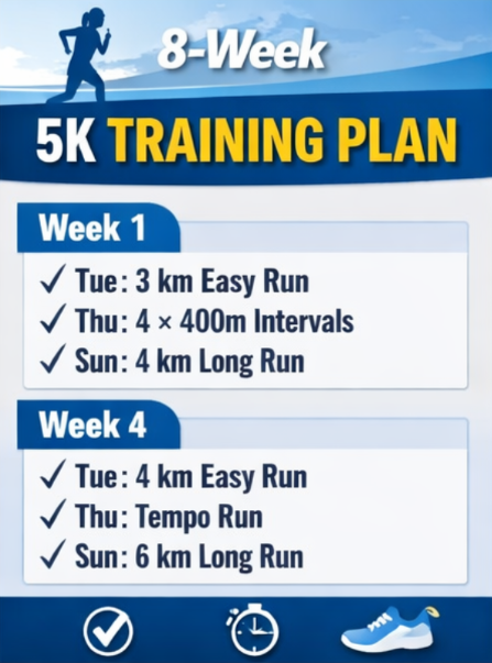 Example 5K training plan schedule